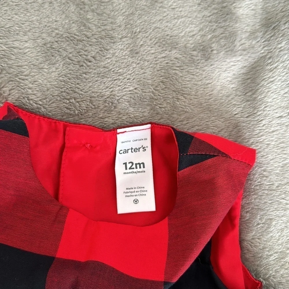 Red and Black Buffalo Plaid Christmas Dress Carters 12m